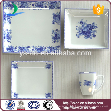 Ensemble de vaisselle en porcelaine bleu et blanc fabriqué en Chine